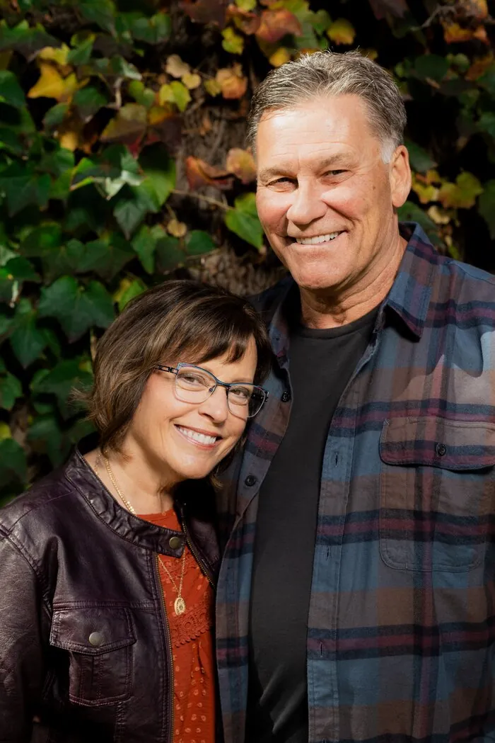 Close portrait of parents together outdoors